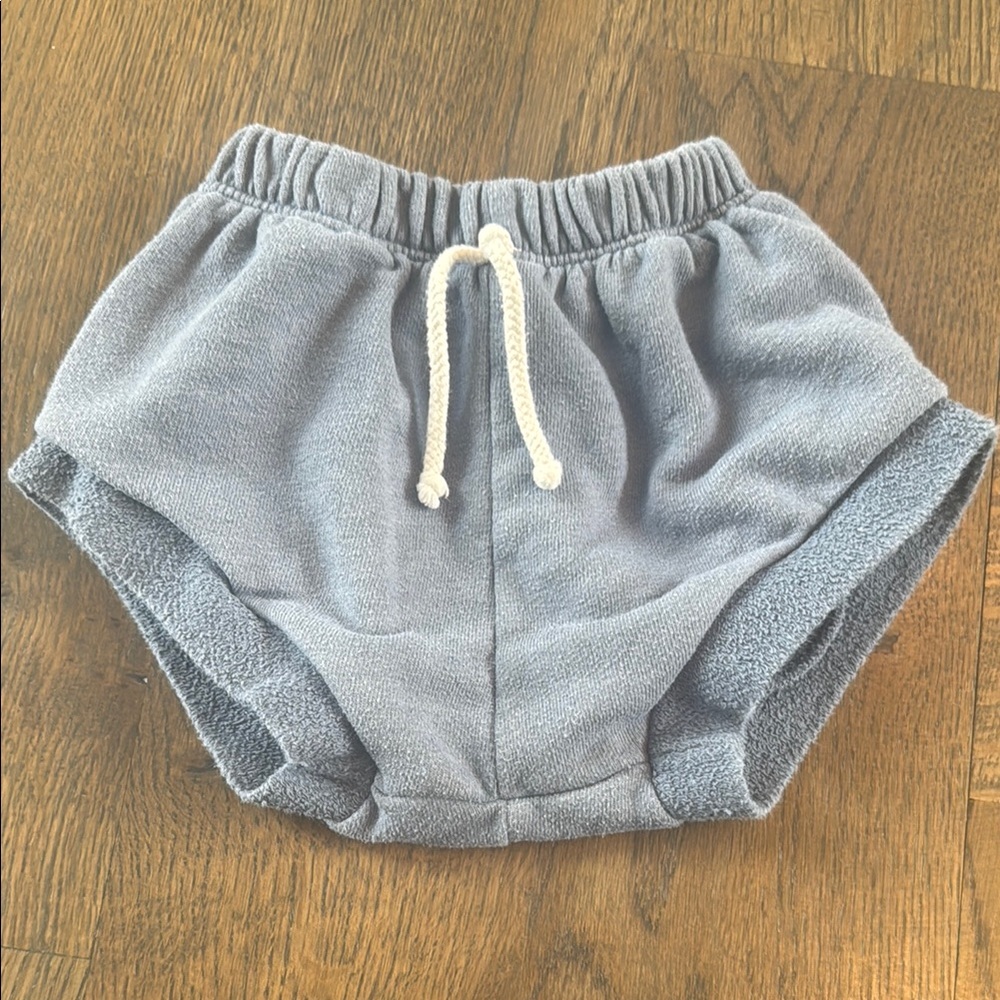 Gray Elastic Waist Toddler Shorts with Drawstring
